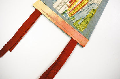 Vintage 1950s Marietta, Ohio Small Blue Felt Souvenir Pennant Boat Landing 11in