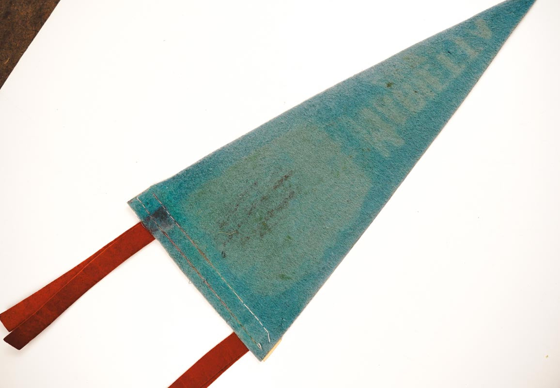 Vintage 1950s Marietta, Ohio Small Blue Felt Souvenir Pennant Boat Landing 11in