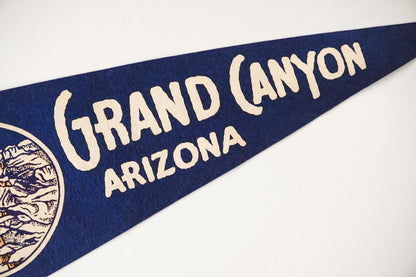 Vintage 50s Grand Canyon Arizona Blue Souvenir Felt Pennant 25in