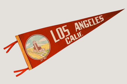 Los Angeles, Calif. pennant flag with vintage design on a white background