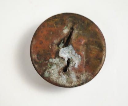 Antique Glass Bridle Rosette Chestnut Horse Copper Backing Missing Bracket