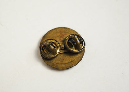 Army WW2 Military Round U.S. Brass Pin Gold Tone Collar Disc Lapel Pin