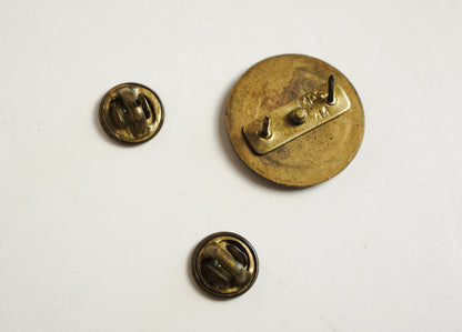 Army WW2 Military Round U.S. Brass Pin Gold Tone Collar Disc Lapel Pin
