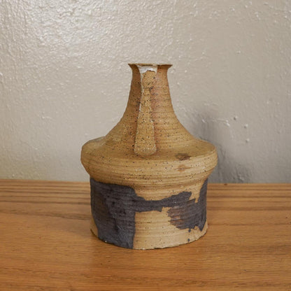 1970's Japanese Stoneware Pottery Sake Tokkuri Bottle Vase Handmade