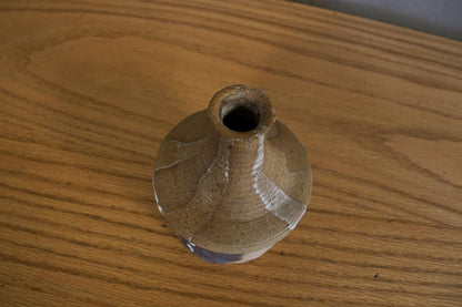 1970's Japanese Stoneware Pottery Sake Tokkuri Bottle Vase Handmade
