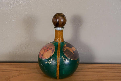 Fausto Conturi Decanter Equestrian Horses - Italy - Empty - Genuine Leather