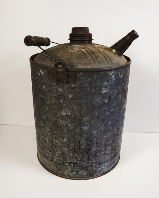 Vtg 1 Gallon Primitive Rustic Farm Gas Oil Kerosene Can Galvanized Metal
