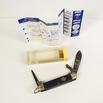 Cub Scouts Blue Camillus Pocket Knife Carbon Steel USA - Package & Manual