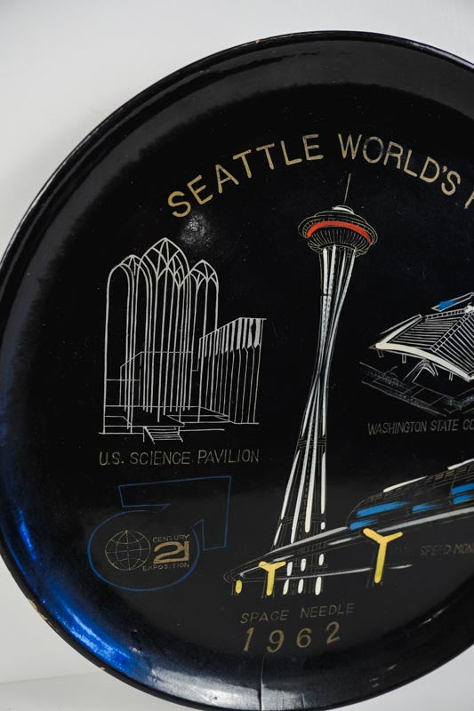 1962 Seattle WA Worlds Fair Century 21 Exposition Dish Tray Space Needle 10.5”