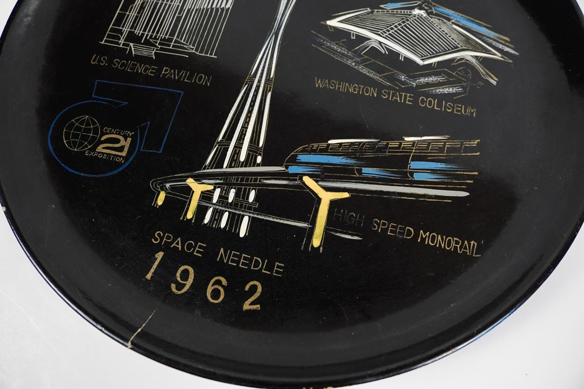 1962 Seattle WA Worlds Fair Century 21 Exposition Dish Tray Space Needle 10.5”