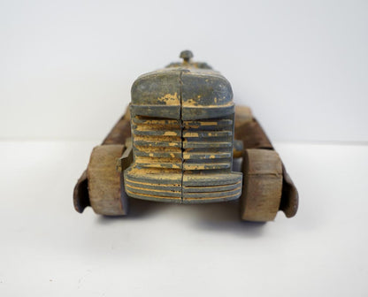 Vintage Hubley Faded Yellow Diesel Front End Loader Bulldozer Worn & Faded