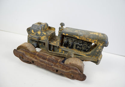 Vintage Hubley Faded Yellow Diesel Front End Loader Bulldozer Worn & Faded