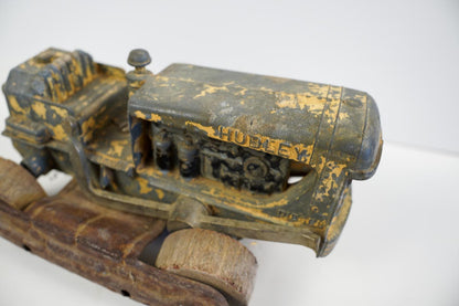 Vintage Hubley Faded Yellow Diesel Front End Loader Bulldozer Worn & Faded