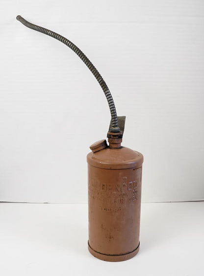 Vintage GoldenRod 1 Quart Oil Can, 15in Flex Spout Hastings, Nebraska