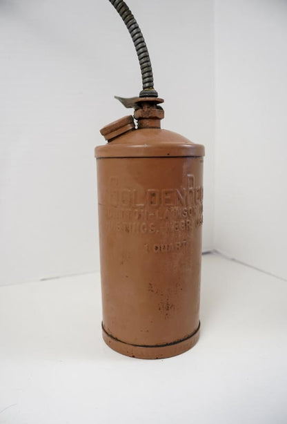 Vintage GoldenRod 1 Quart Oil Can, 15in Flex Spout Hastings, Nebraska