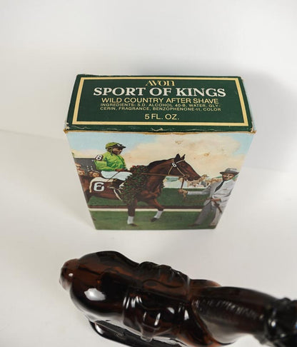 Avon Sport of Kings Wild Country After Shave 5 Oz Horse Jockey w/ Box