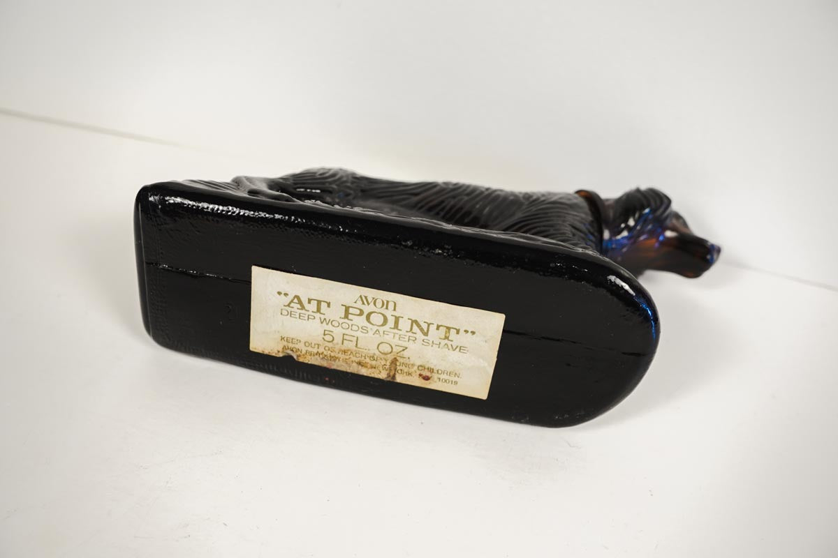 Avon "At Point" Deep Woods After Shave Hunting Dog Decanter- Empty