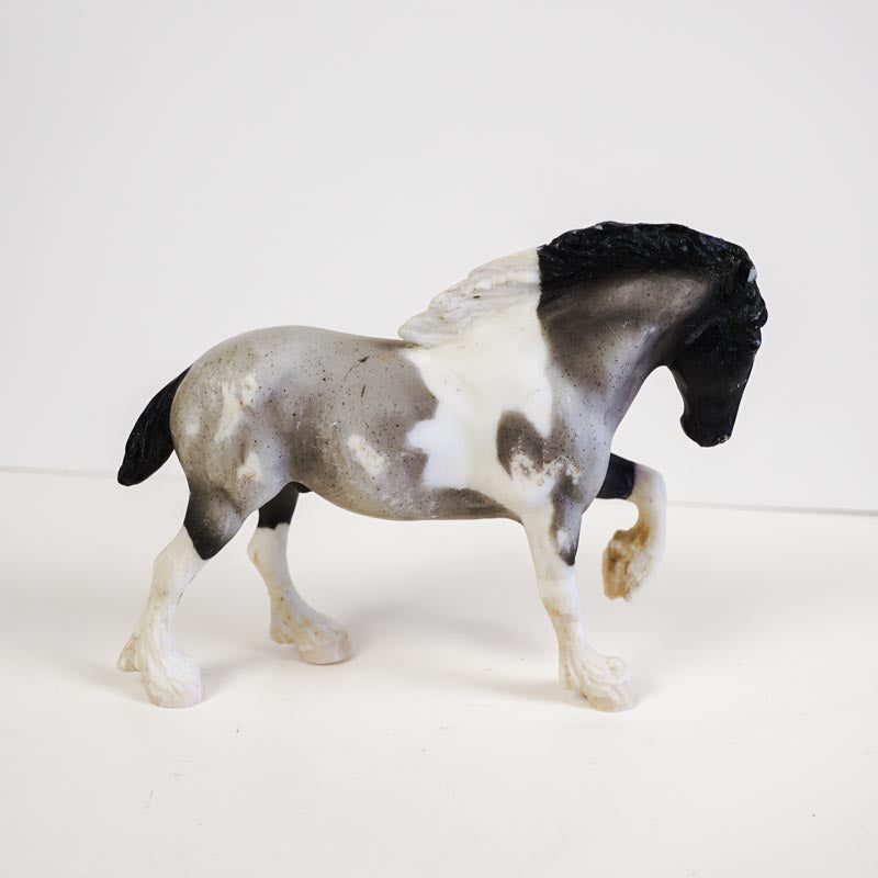 Vintage Breyer Paddock Pals Spotted Draft Roan Overo Grey Drafter Model Horse