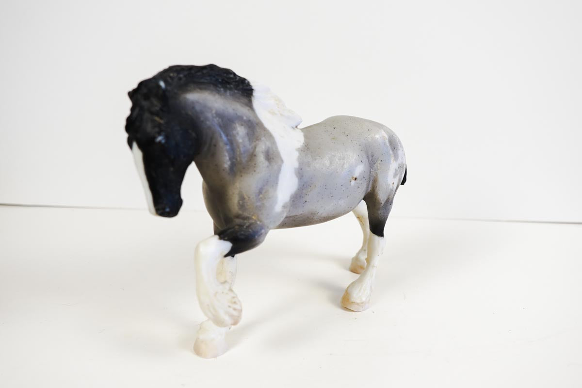 Vintage Breyer Paddock Pals Spotted Draft Roan Overo Grey Drafter Model Horse