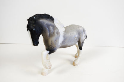 Vintage Breyer Paddock Pals Spotted Draft Roan Overo Grey Drafter Model Horse