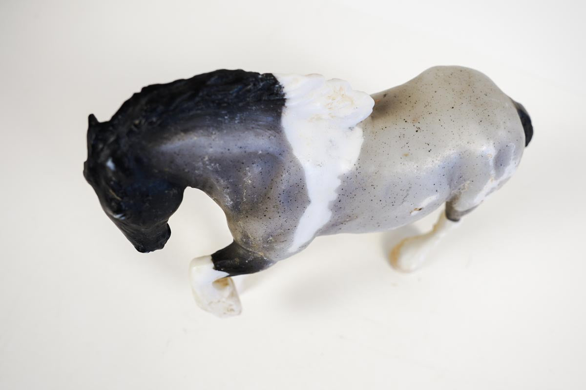 Vintage Breyer Paddock Pals Spotted Draft Roan Overo Grey Drafter Model Horse