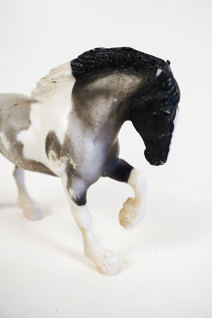 Vintage Breyer Paddock Pals Spotted Draft Roan Overo Grey Drafter Model Horse