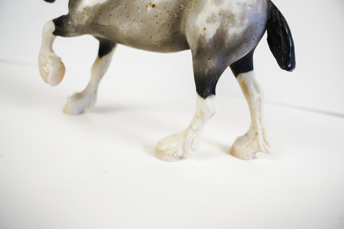 Vintage Breyer Paddock Pals Spotted Draft Roan Overo Grey Drafter Model Horse