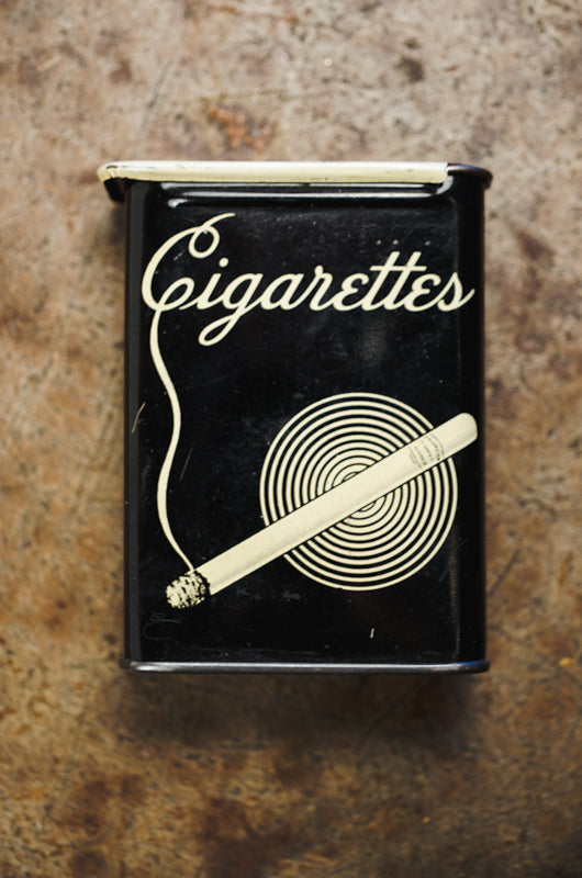 1930-40s Continental Can Company Cigarette Tin Slide Top Cigarette Holder
