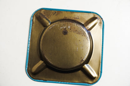 Dullards DX Pinup Girl Ogden, Iowa Blue Metal Square Ashtray