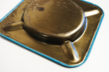 Dullards DX Pinup Girl Ogden, Iowa Blue Metal Square Ashtray