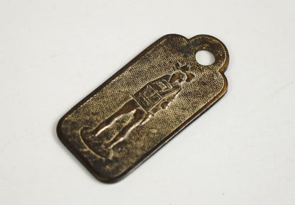 Las Vegas Club House of Jackpot Cowgirl Souvenir Brass Tag Keychain