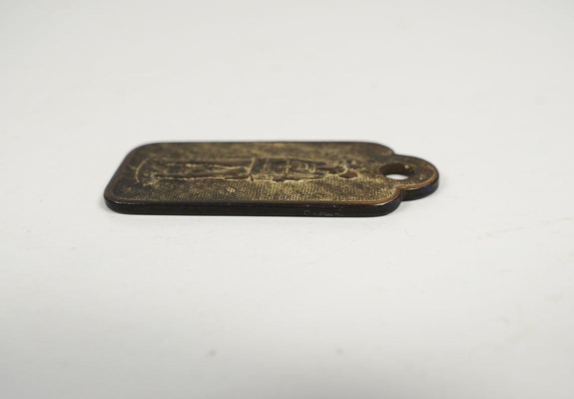 Las Vegas Club House of Jackpot Cowgirl Souvenir Brass Tag Keychain