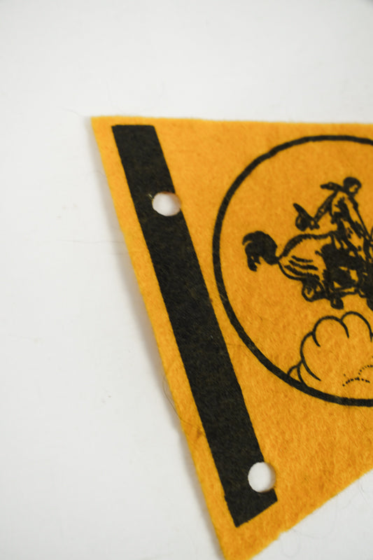 Montana Pennant State Souvenir Cowboy Horse Bucking Felt Flag Yellow/Black