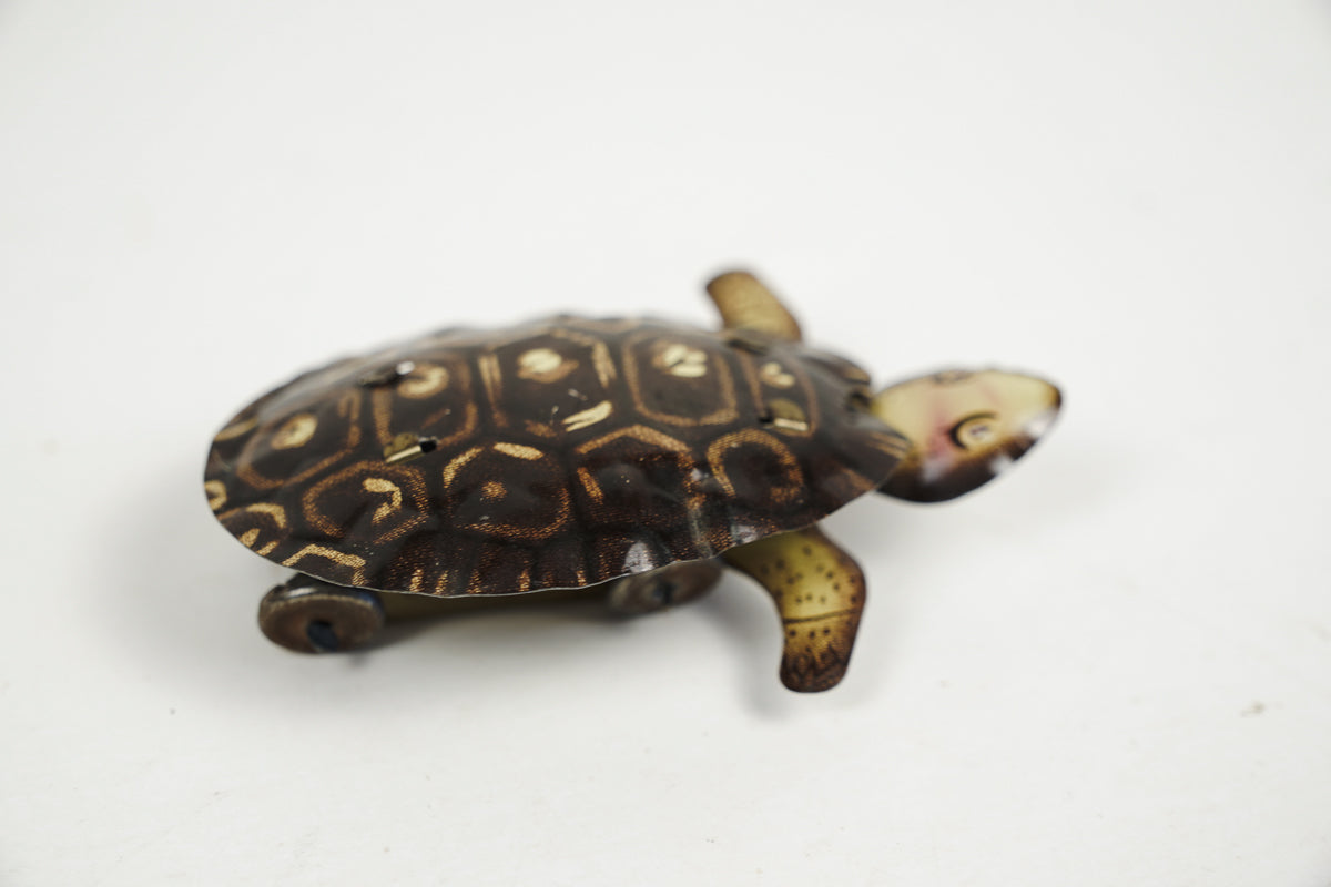 1950s ND Tin Lithograph Turtle Toy Friction Rolling Nakamura Japan