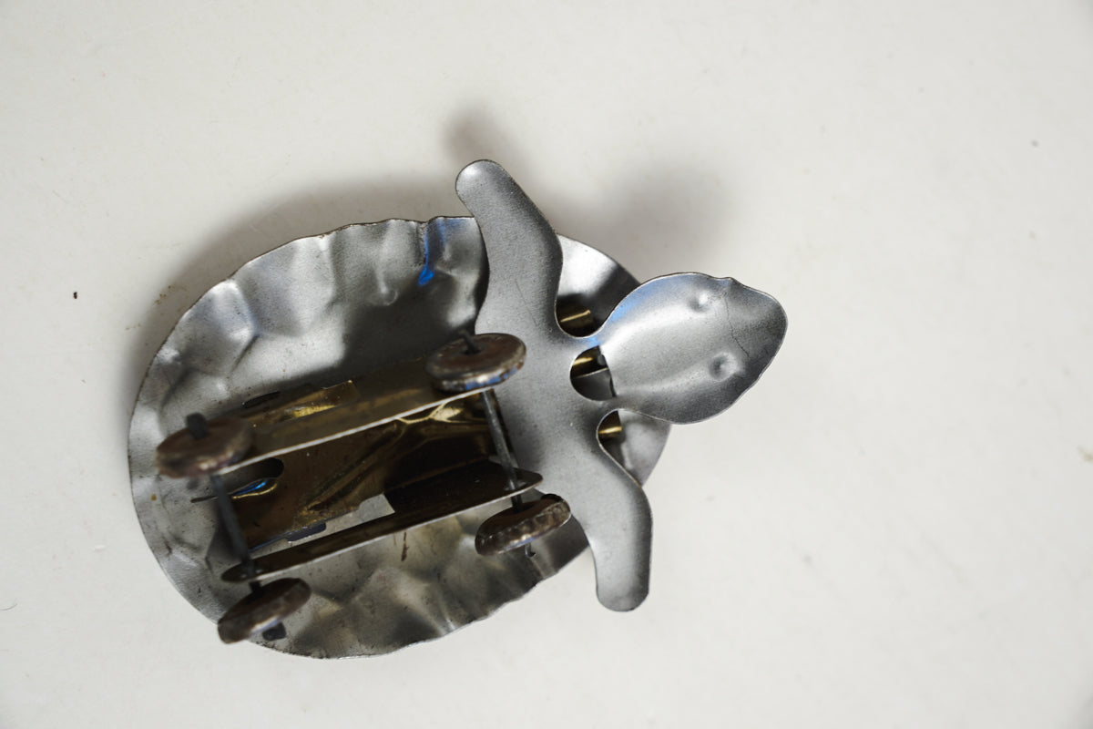 1950s ND Tin Lithograph Turtle Toy Friction Rolling Nakamura Japan