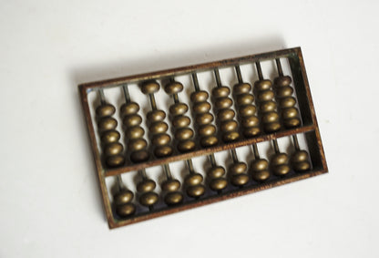 Miniature Brass Abacus 1970s Metal Counting Device