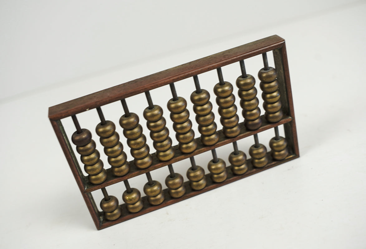 Miniature Brass Abacus 1970s Metal Counting Device
