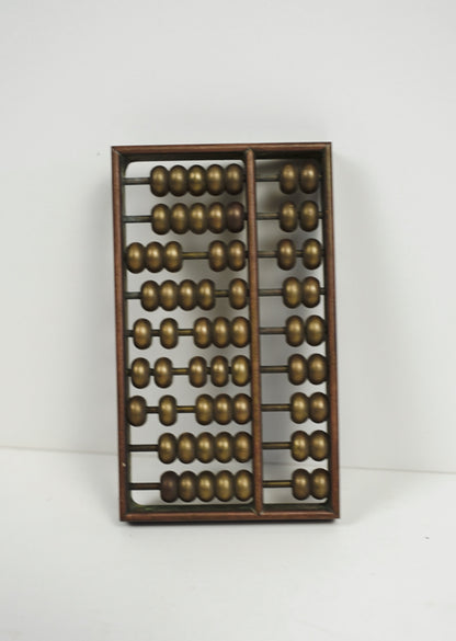 Miniature Brass Abacus 1970s Metal Counting Device