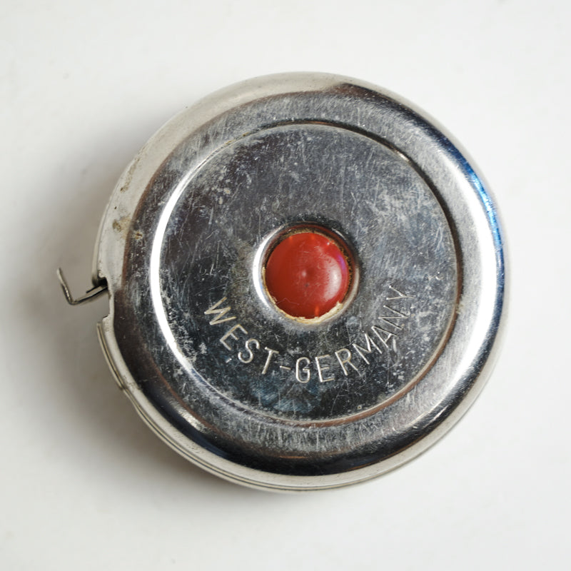 6ft Round Steel 2" Tape Measure Red Button Release Made in W. Germany