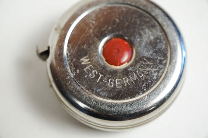 6ft Round Steel 2" Tape Measure Red Button Release Made in W. Germany