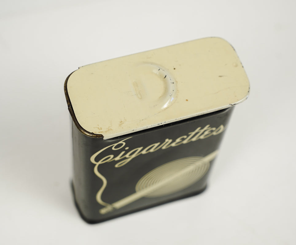 1930-40s Continental Can Company Cigarette Tin Slide Top Cigarette Holder