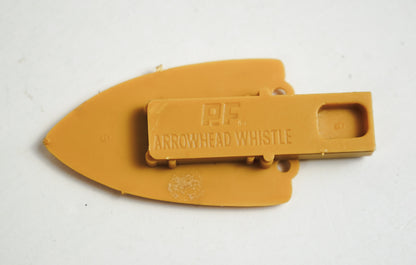 P.F. Flyers Arrowhead Whistle 1960s Indian Chief Head Yellow Plastic Whistle