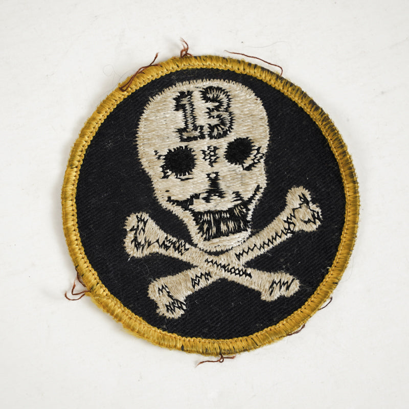 Skull & Crossbones 13 Biker Military Patch Motorcycle Sew On Patch 3in