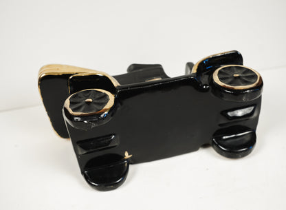 Vintage Mid-Century Ceramic Ford Model T Car Black & Gold  Pottery Planter
