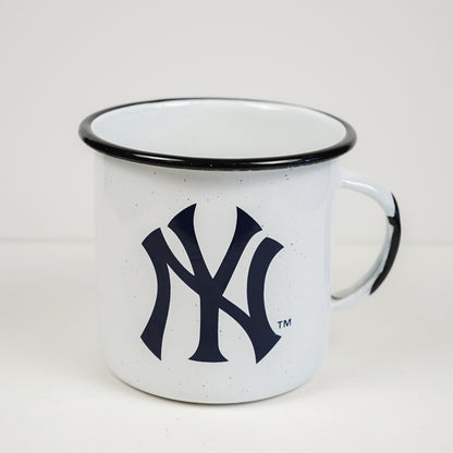 New York Yankees 13 oz Camp Metal Coffee Mug White & Navy Blue
