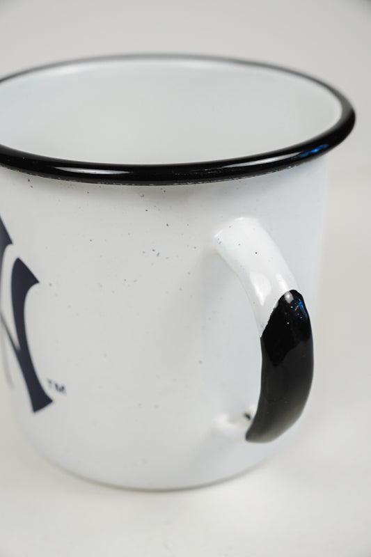 New York Yankees 13 oz Camp Metal Coffee Mug White & Navy Blue