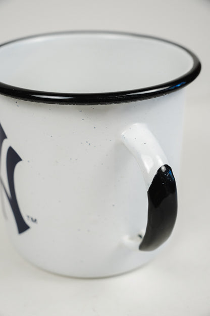 New York Yankees 13 oz Camp Metal Coffee Mug White & Navy Blue