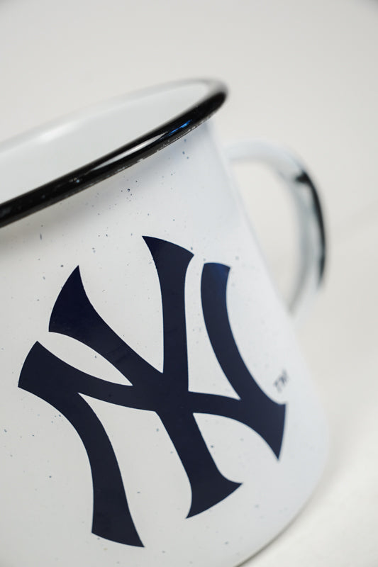 New York Yankees 13 oz Camp Metal Coffee Mug White & Navy Blue