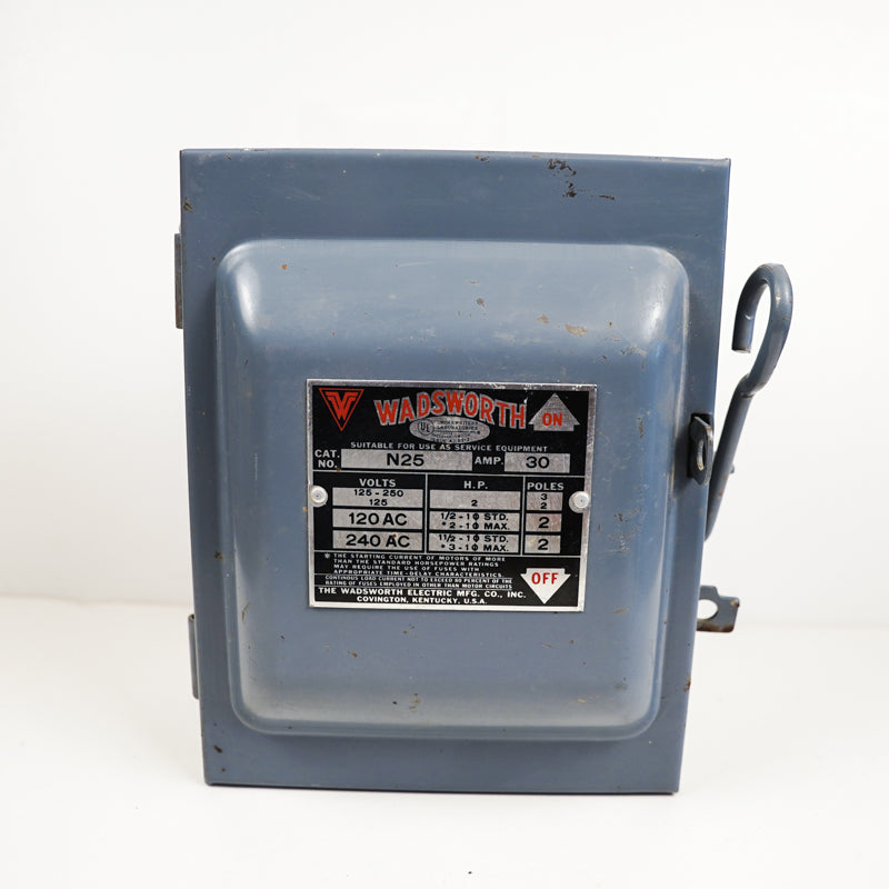 Wadsworth Breaker Box 30amp Cat No. N25 Old House Metal Electric Box