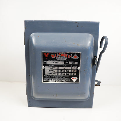 Wadsworth Breaker Box 30amp Cat No. N25 Old House Metal Electric Box